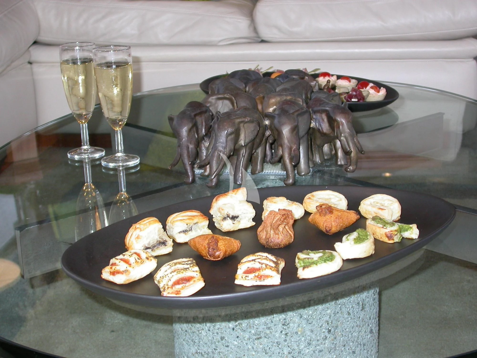 a tray of sushi aboard AVA Yacht for Charter