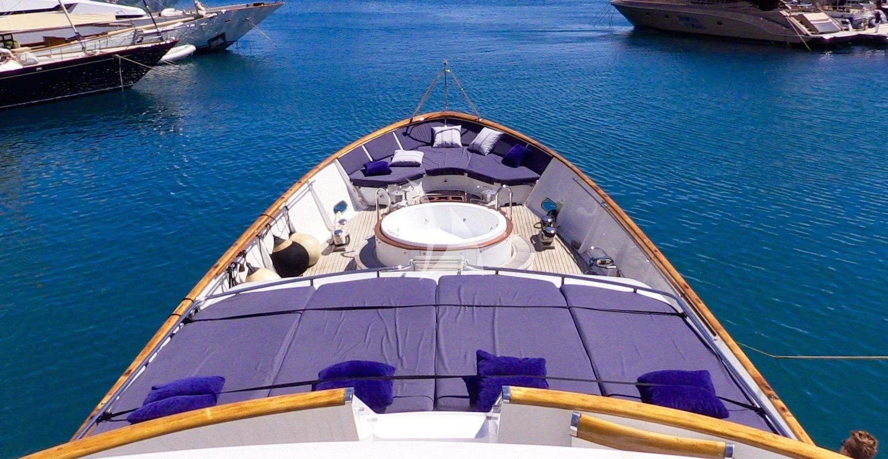 a boat on the water aboard AVA Yacht for Charter
