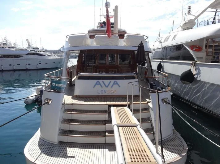 a boat in the water aboard AVA Yacht for Charter