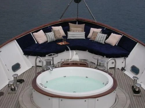 a large swimming pool aboard AVA Yacht for Charter