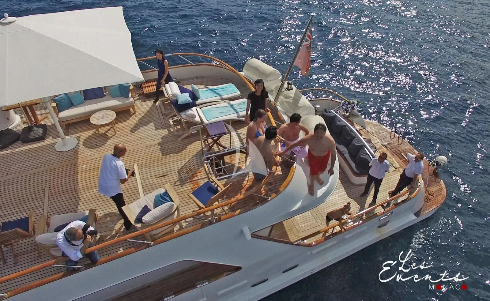 a boat full of people aboard AVA Yacht for Charter