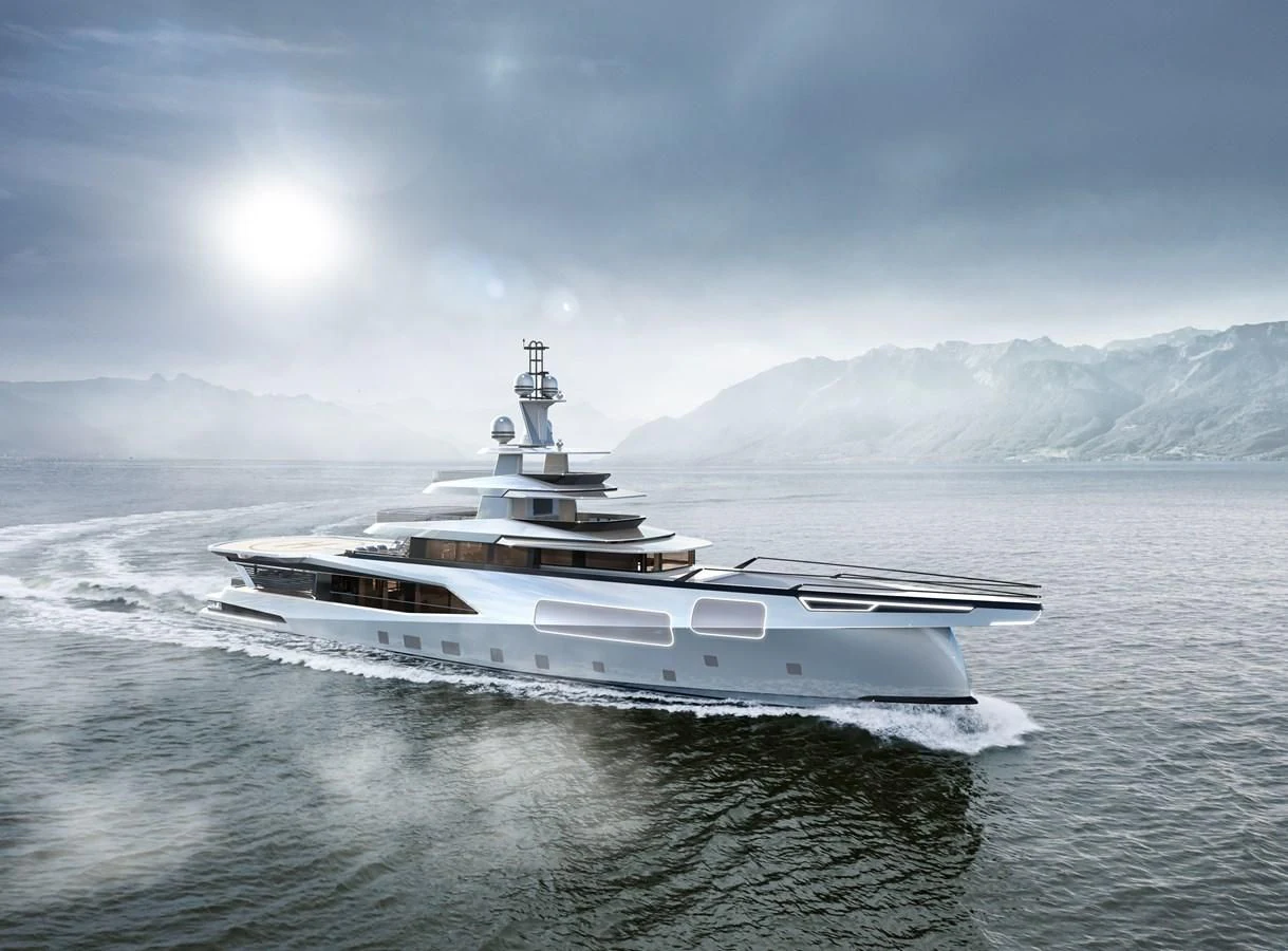 a boat in the water aboard DYNAMIQ GLOBAL 550 Yacht for Sale