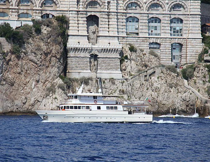 a boat sailing in the water aboard CLARA ONE Yacht for Sale