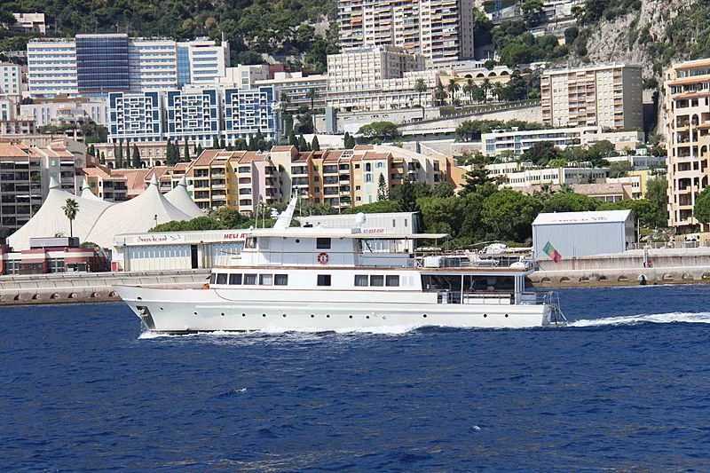 a large white boat in the water aboard CLARA ONE Yacht for Sale