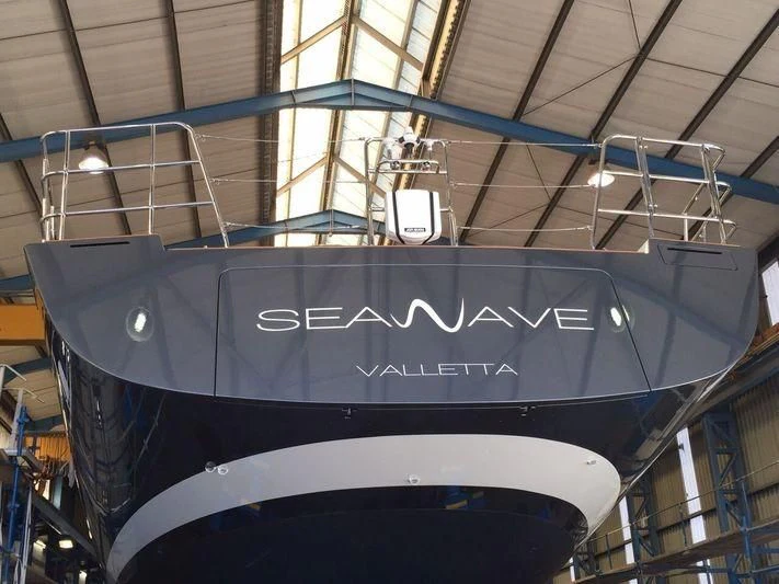 a large metal object with a logo aboard G4CE Yacht for Sale