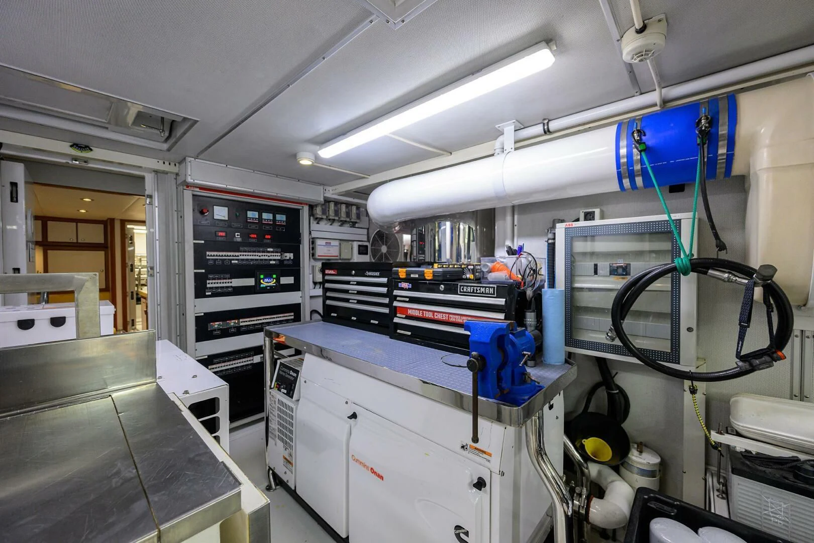 a room with machines and equipment aboard SOLACE Yacht for Sale