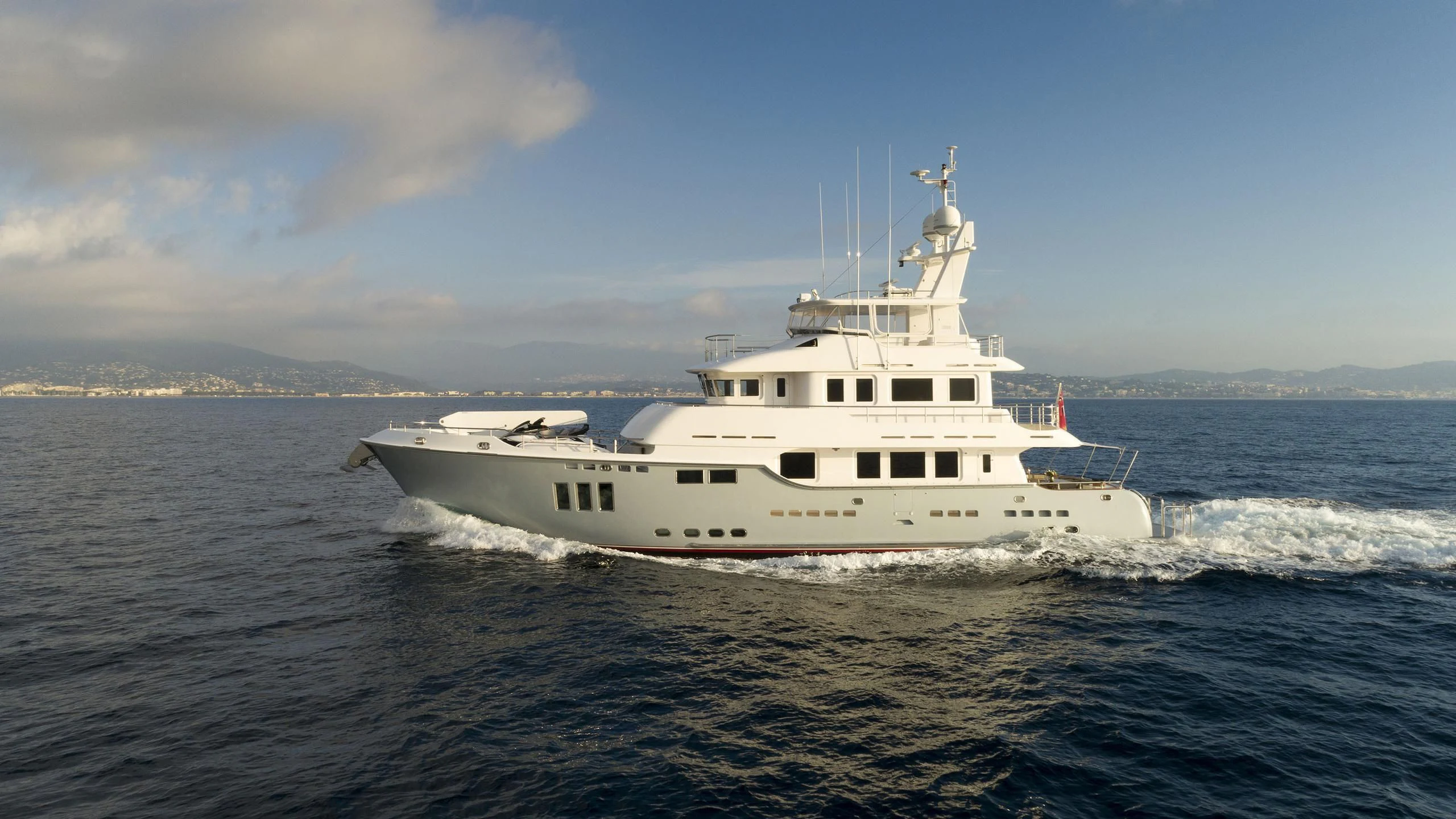 a boat on the water aboard SOLACE Yacht for Sale