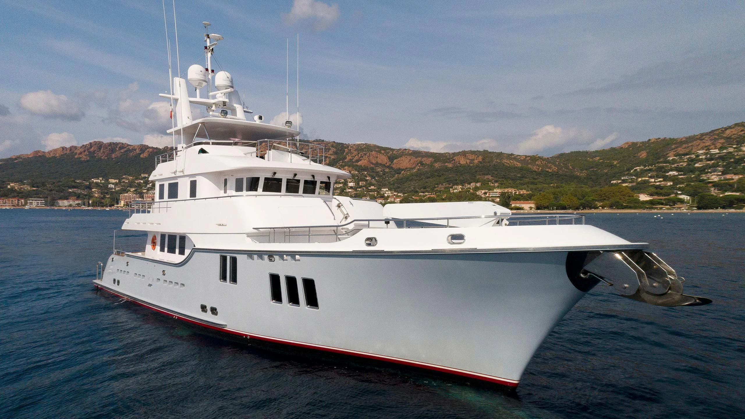 a boat on the water aboard SOLACE Yacht for Sale