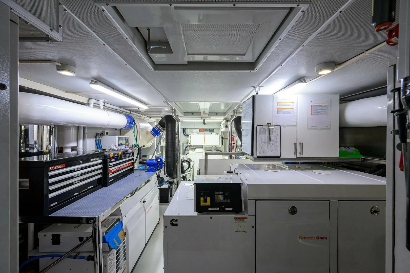a room with machines and equipment aboard SOLACE Yacht for Sale