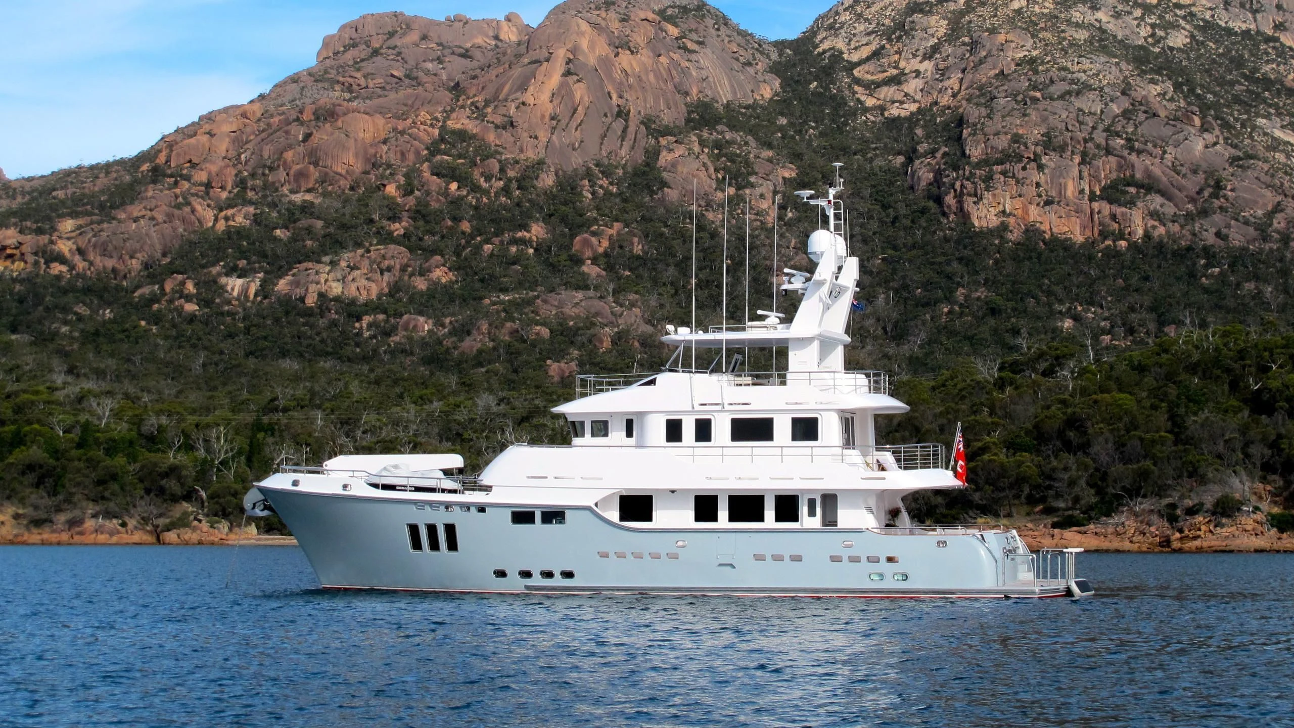 a boat on the water aboard SOLACE Yacht for Sale