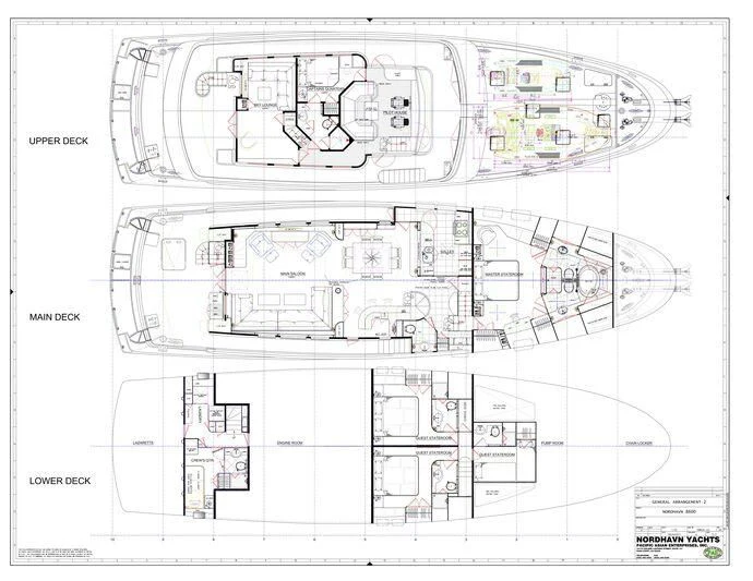 diagram, engineering drawing aboard SOLACE Yacht for Sale
