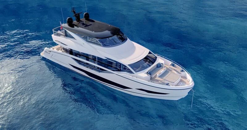 a white boat in the water aboard WORTH THE WAIT Yacht for Sale