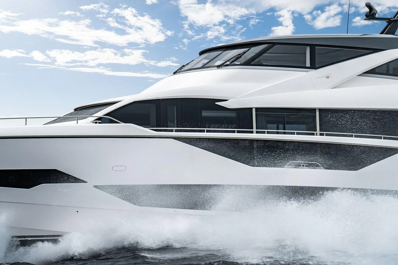 a white car parked on a snowy road aboard WORTH THE WAIT Yacht for Sale