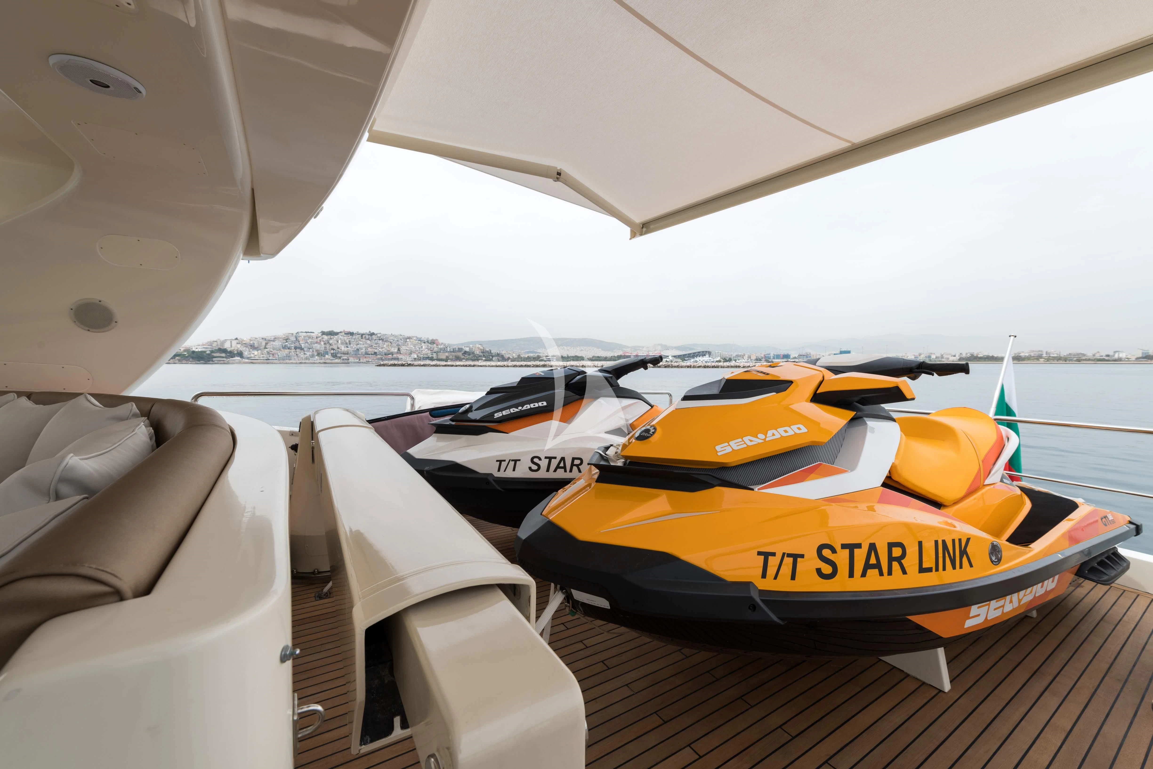 a boat on a deck aboard STAR LINK Yacht for Sale