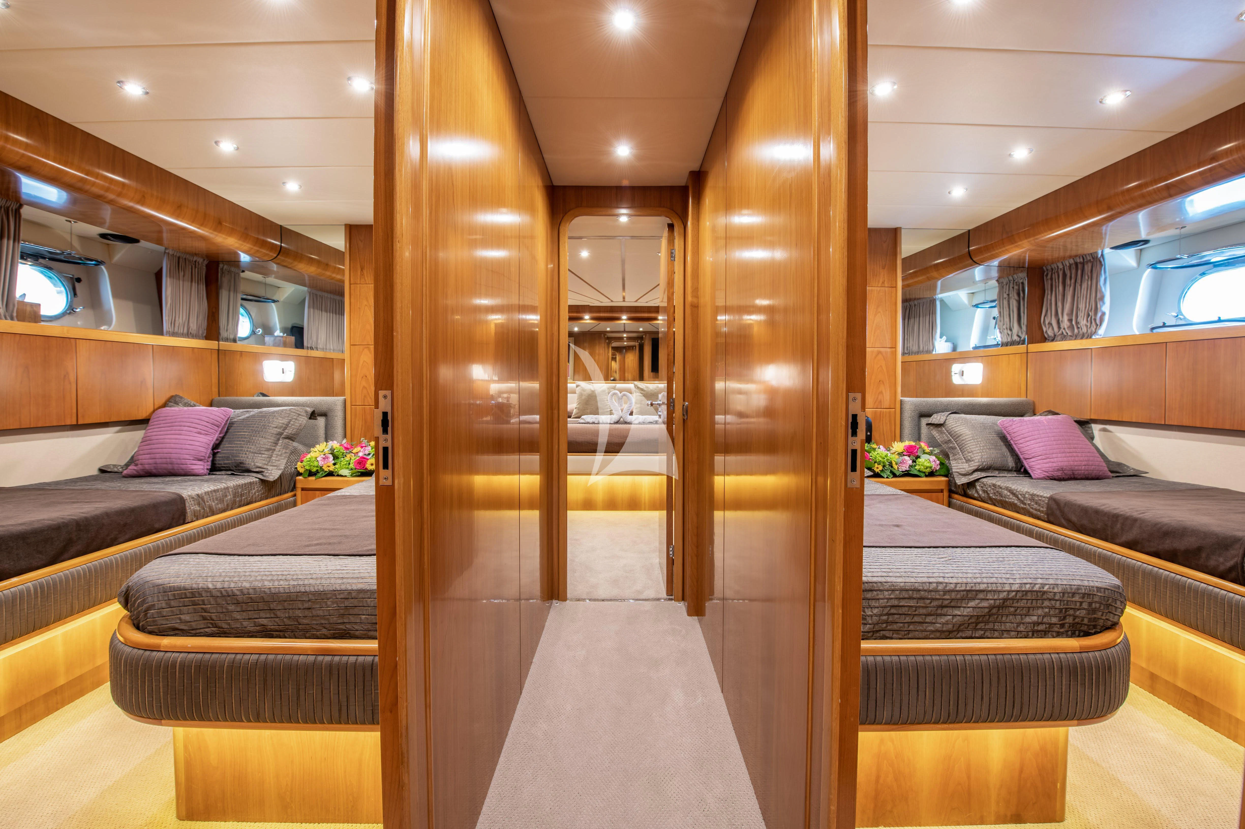 a room with a wood door aboard STAR LINK Yacht for Sale
