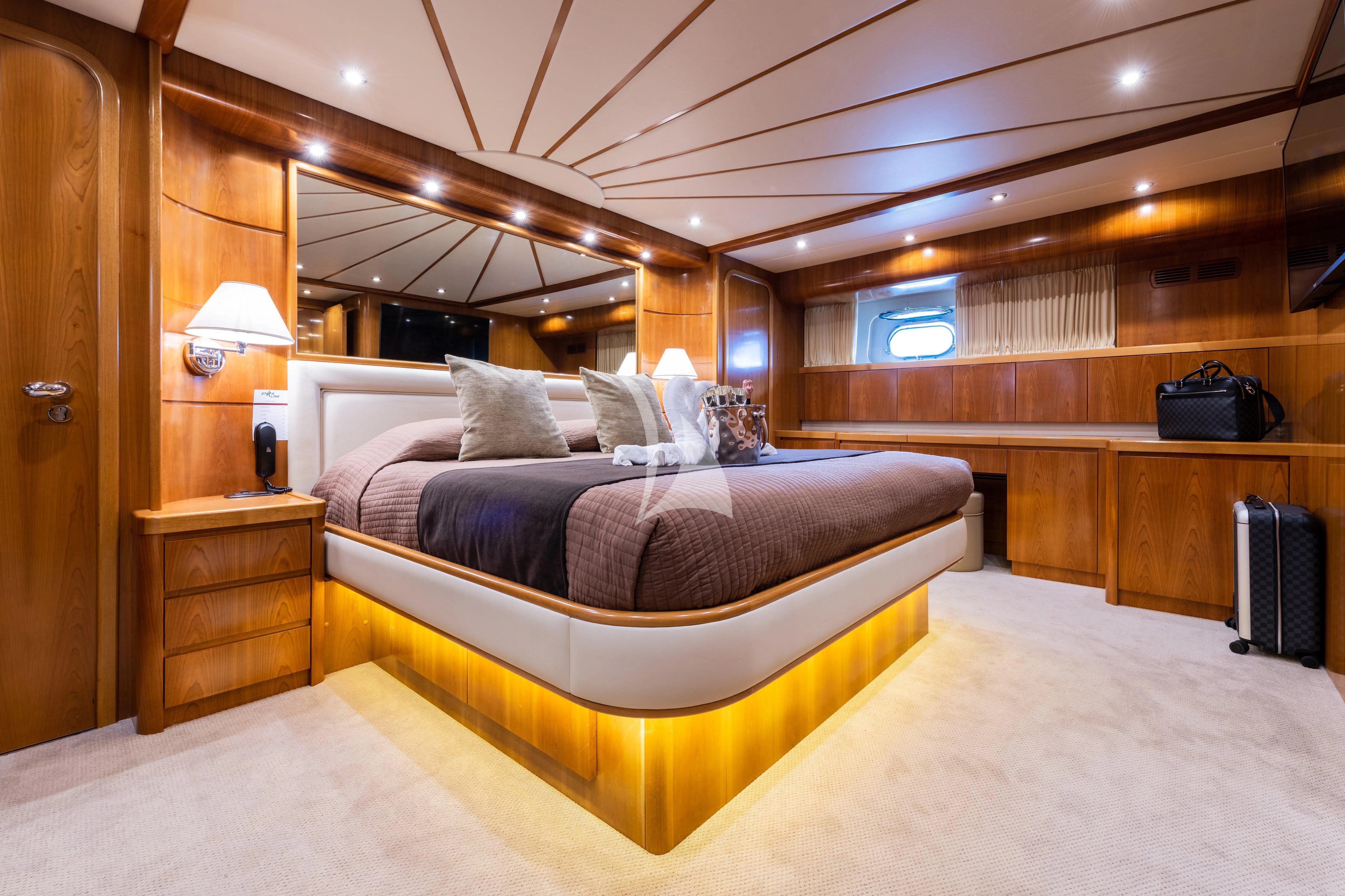 a bed in a cabin aboard STAR LINK Yacht for Sale