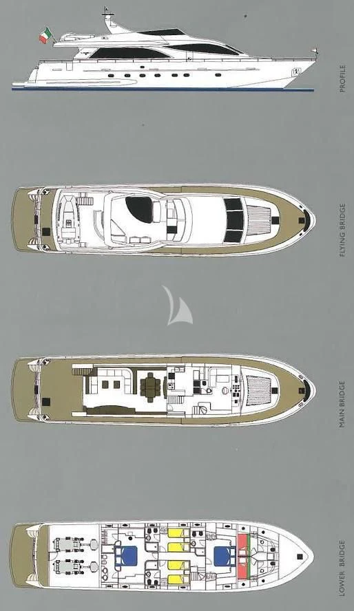 engineering drawing aboard STAR LINK Yacht for Sale