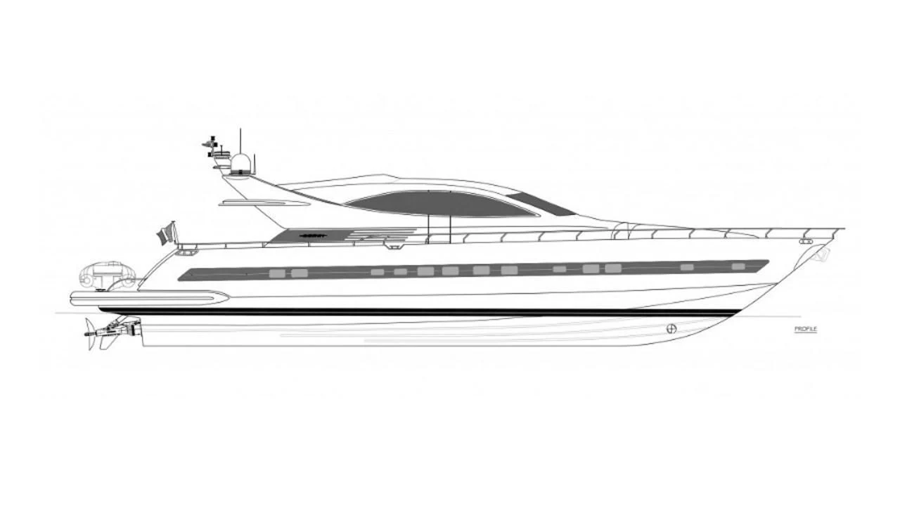 diagram, engineering drawing aboard MIDNIGHT MADNESS Yacht for Sale
