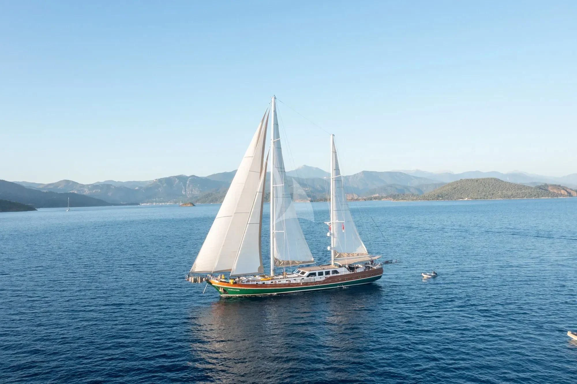 a sailboat on the water aboard LA BELLA VITA Yacht for Sale