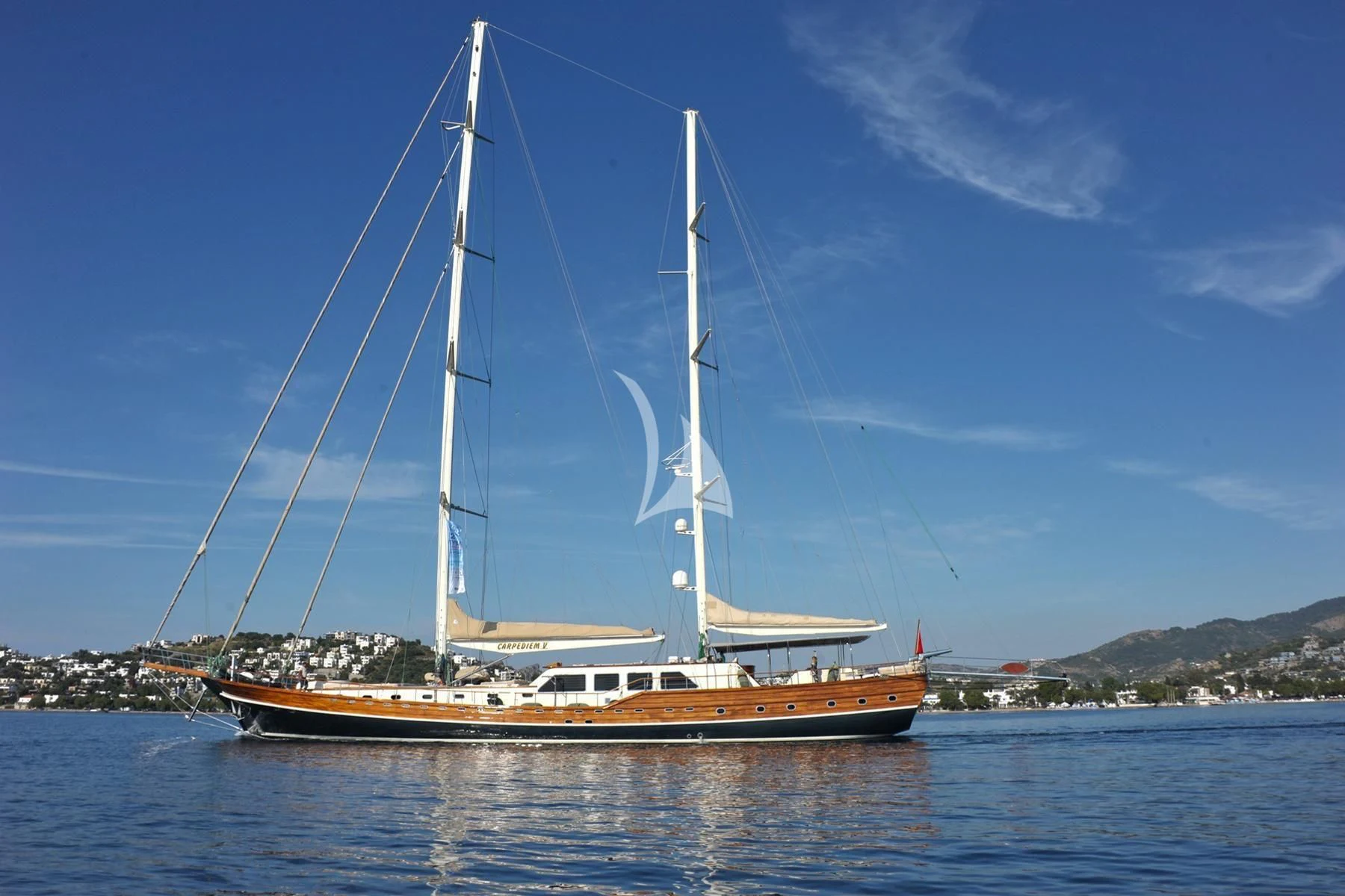a sailboat on the water aboard LA BELLA VITA Yacht for Sale