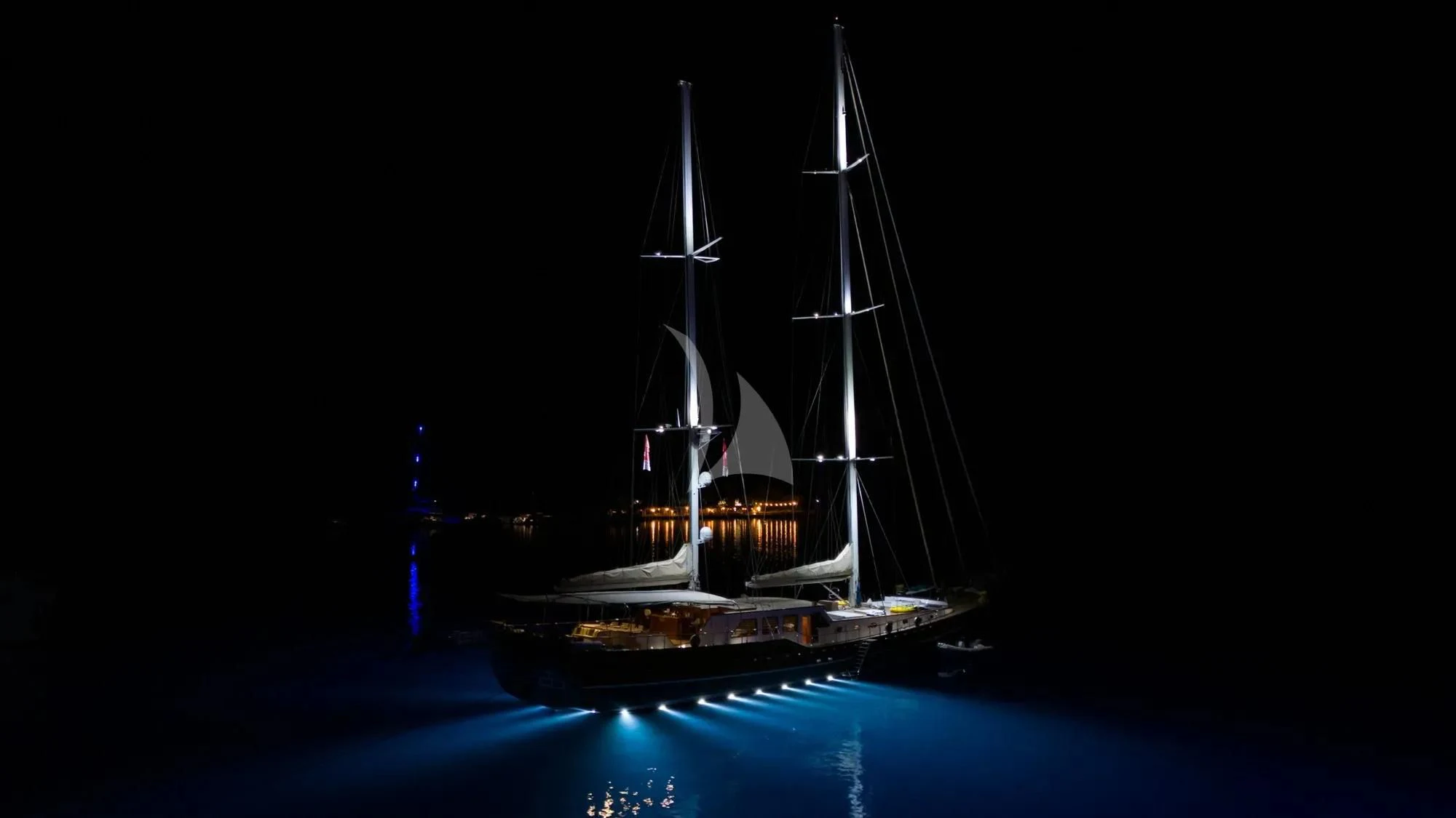 a large ship in the water aboard LA BELLA VITA Yacht for Sale