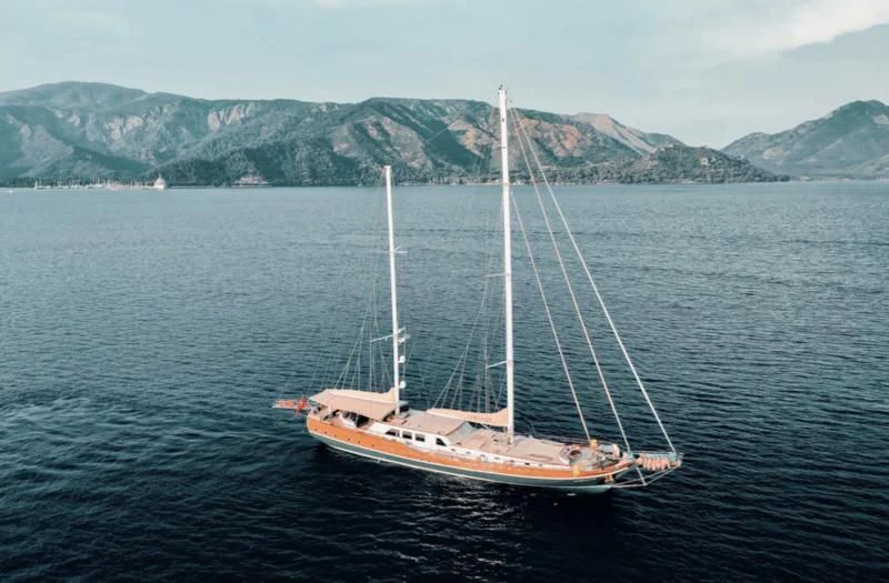 a sailboat in the water aboard LA BELLA VITA Yacht for Sale