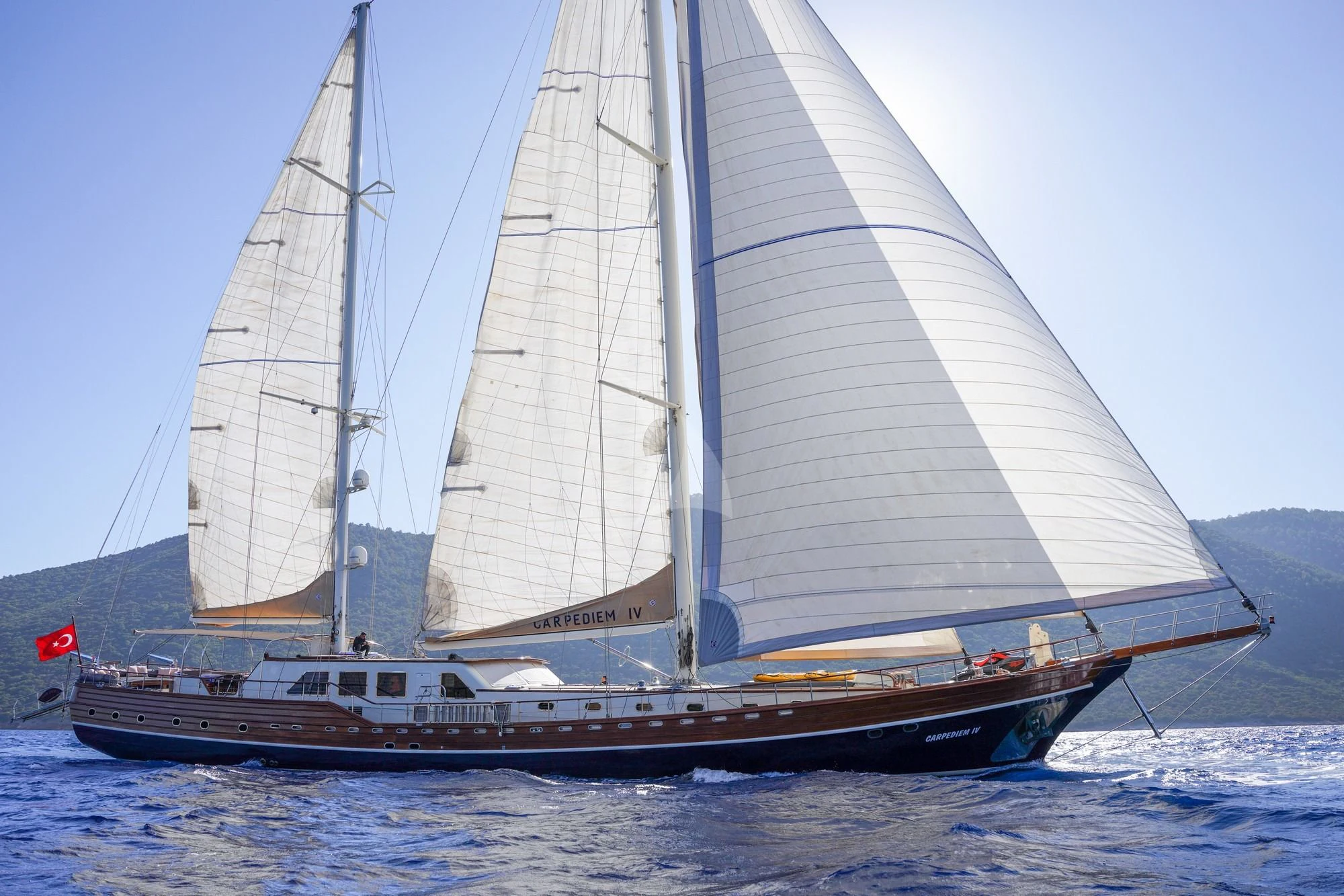 a sailboat on the water aboard LA BELLA VITA Yacht for Sale
