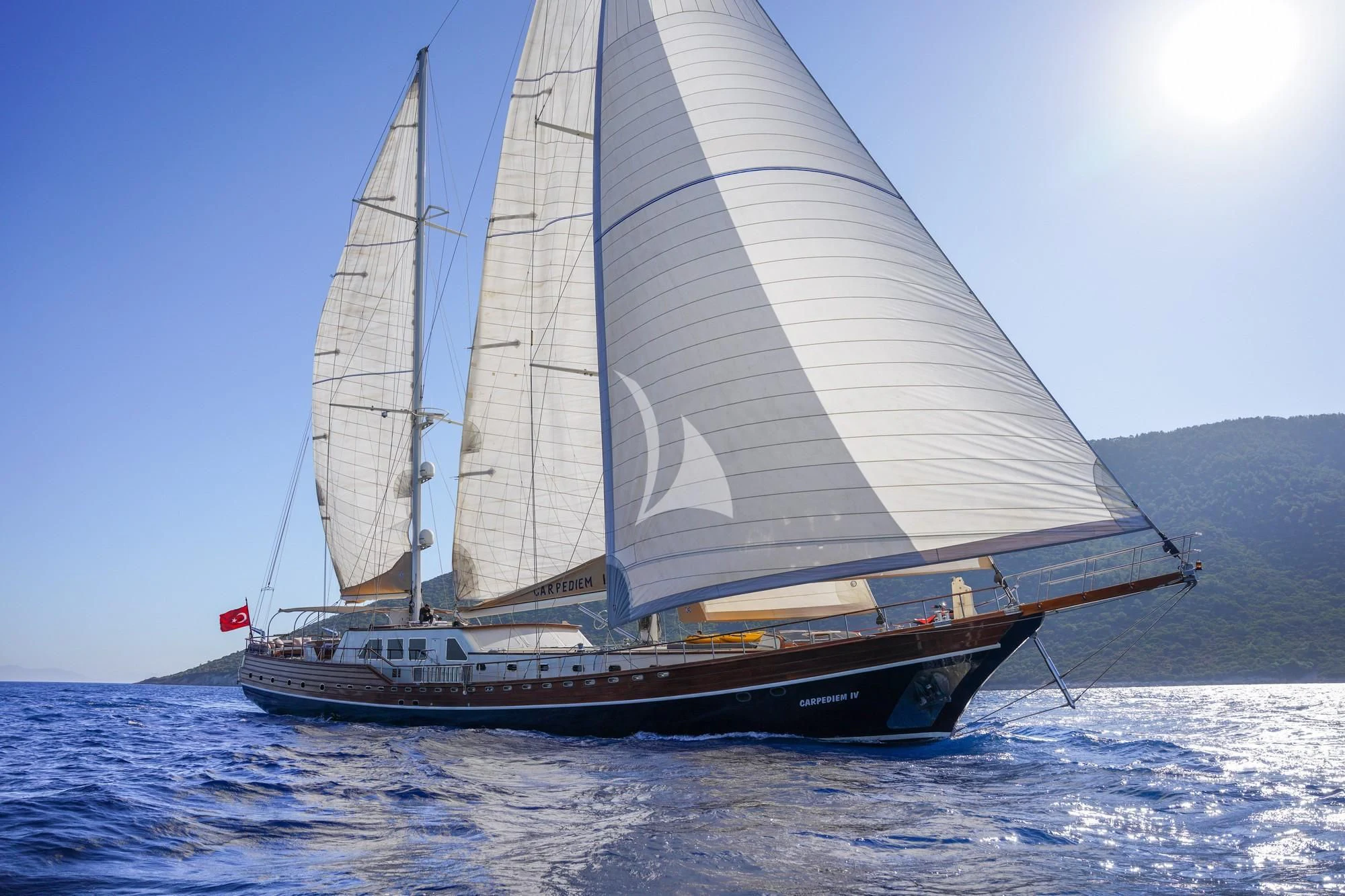 a sailboat on the water aboard LA BELLA VITA Yacht for Sale