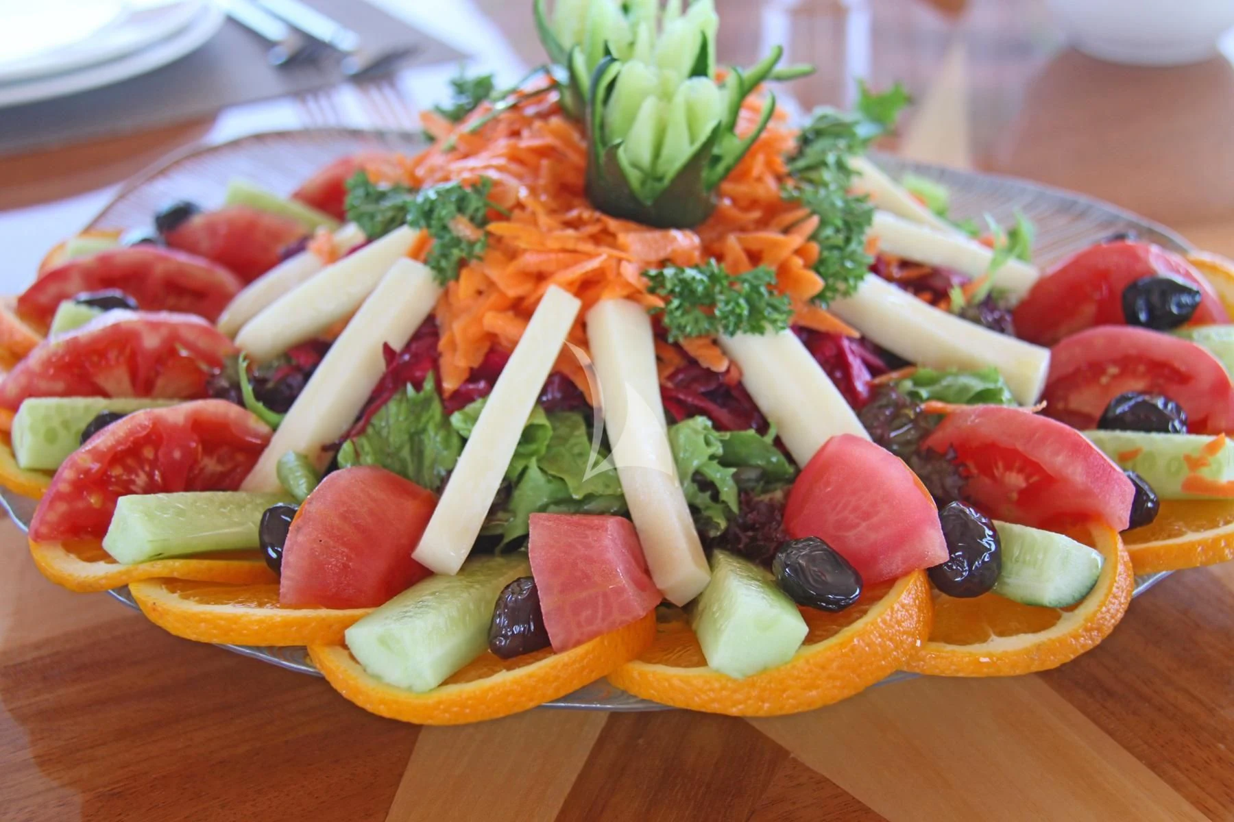 a plate of food aboard LA BELLA VITA Yacht for Sale