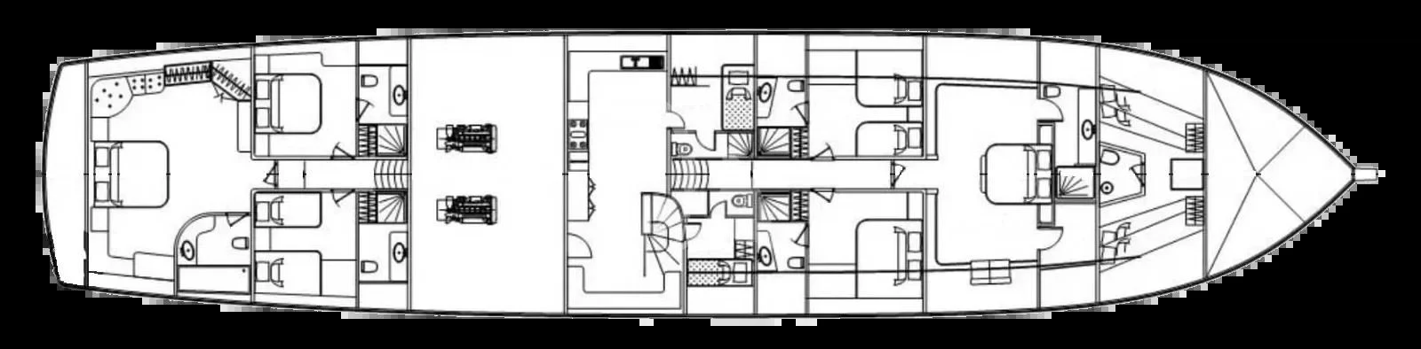 diagram, engineering drawing aboard LA BELLA VITA Yacht for Sale