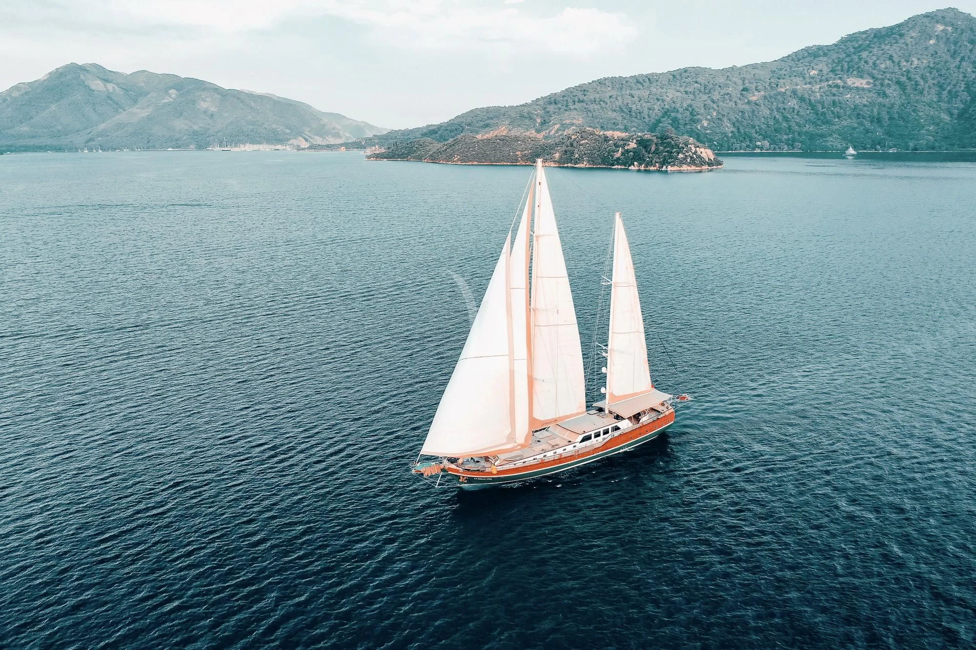 a sailboat on the water aboard LA BELLA VITA Yacht for Sale