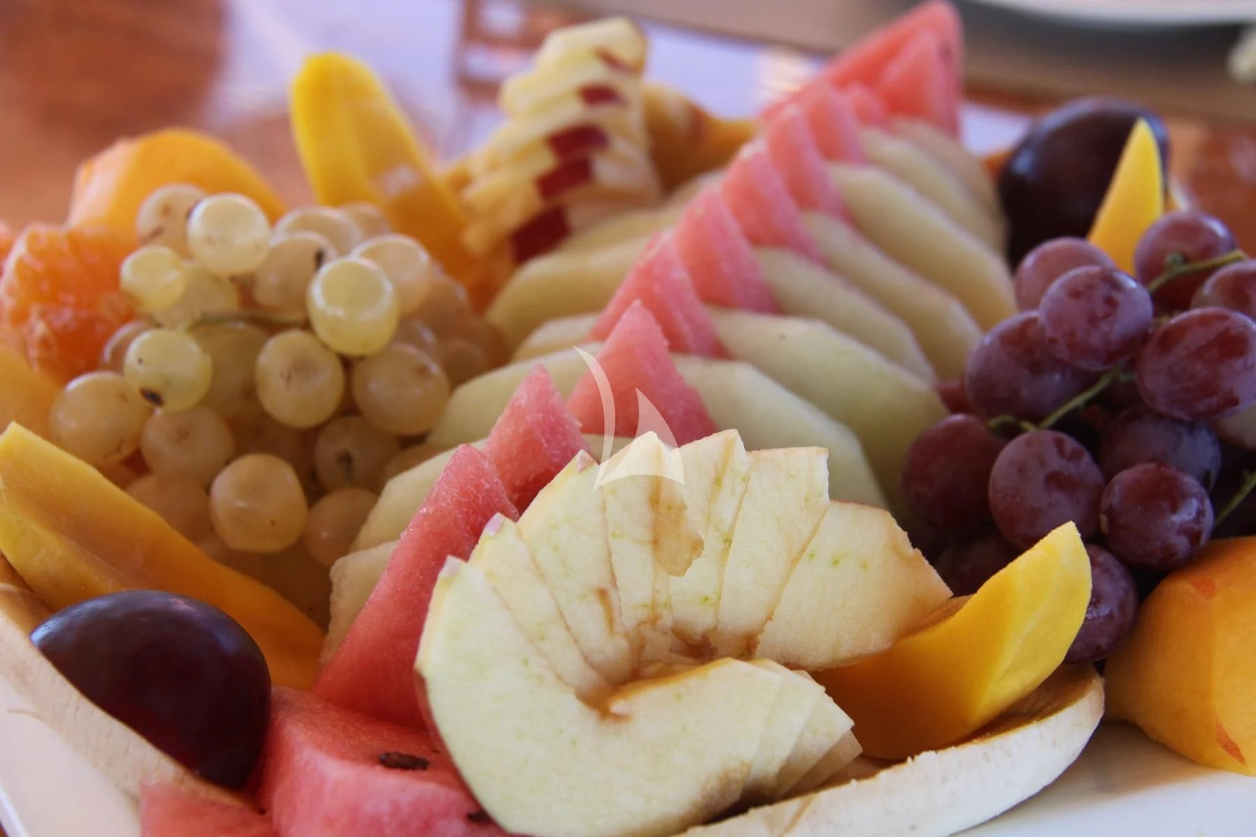 a plate of food aboard LA BELLA VITA Yacht for Sale