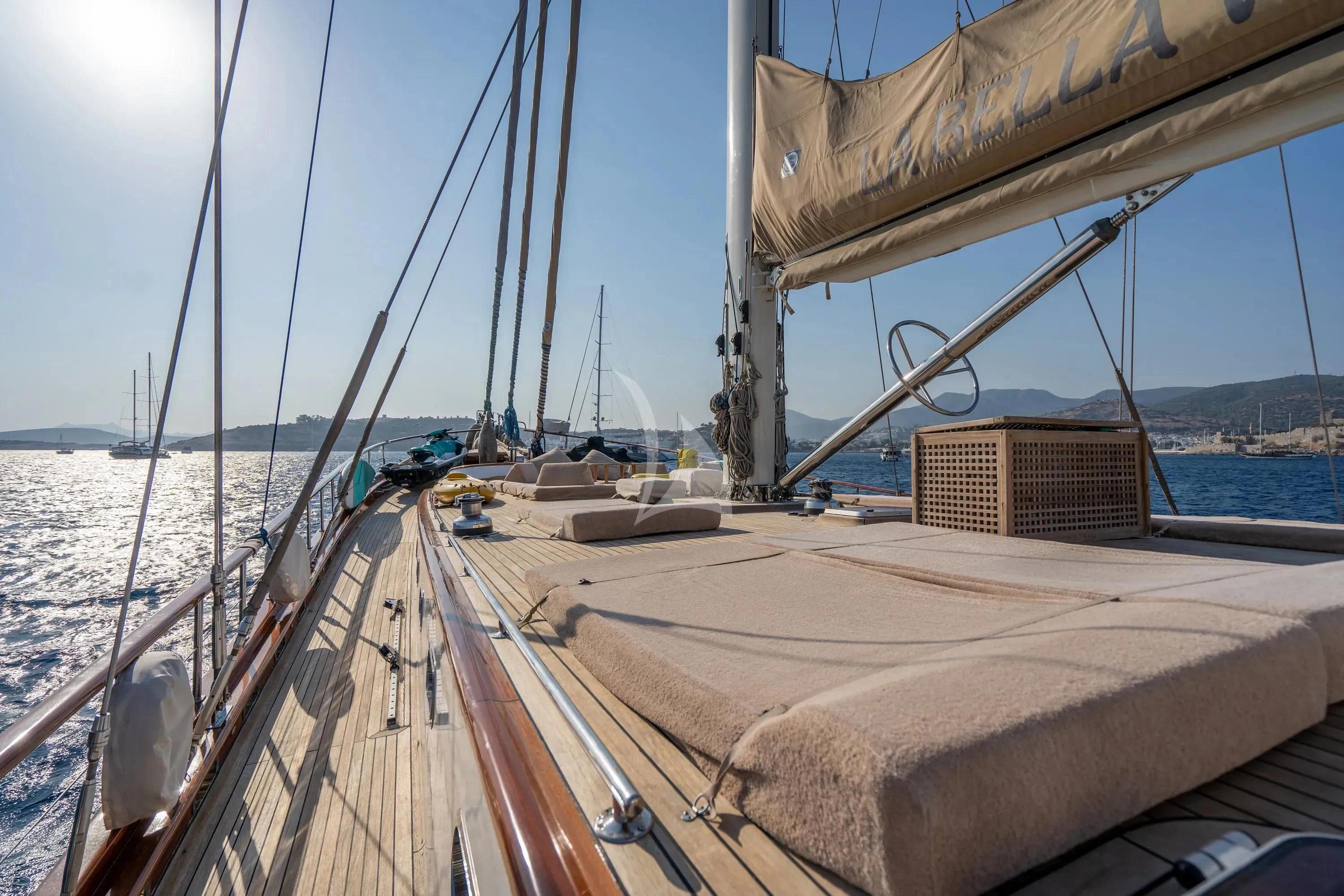 a boat on the water aboard LA BELLA VITA Yacht for Sale