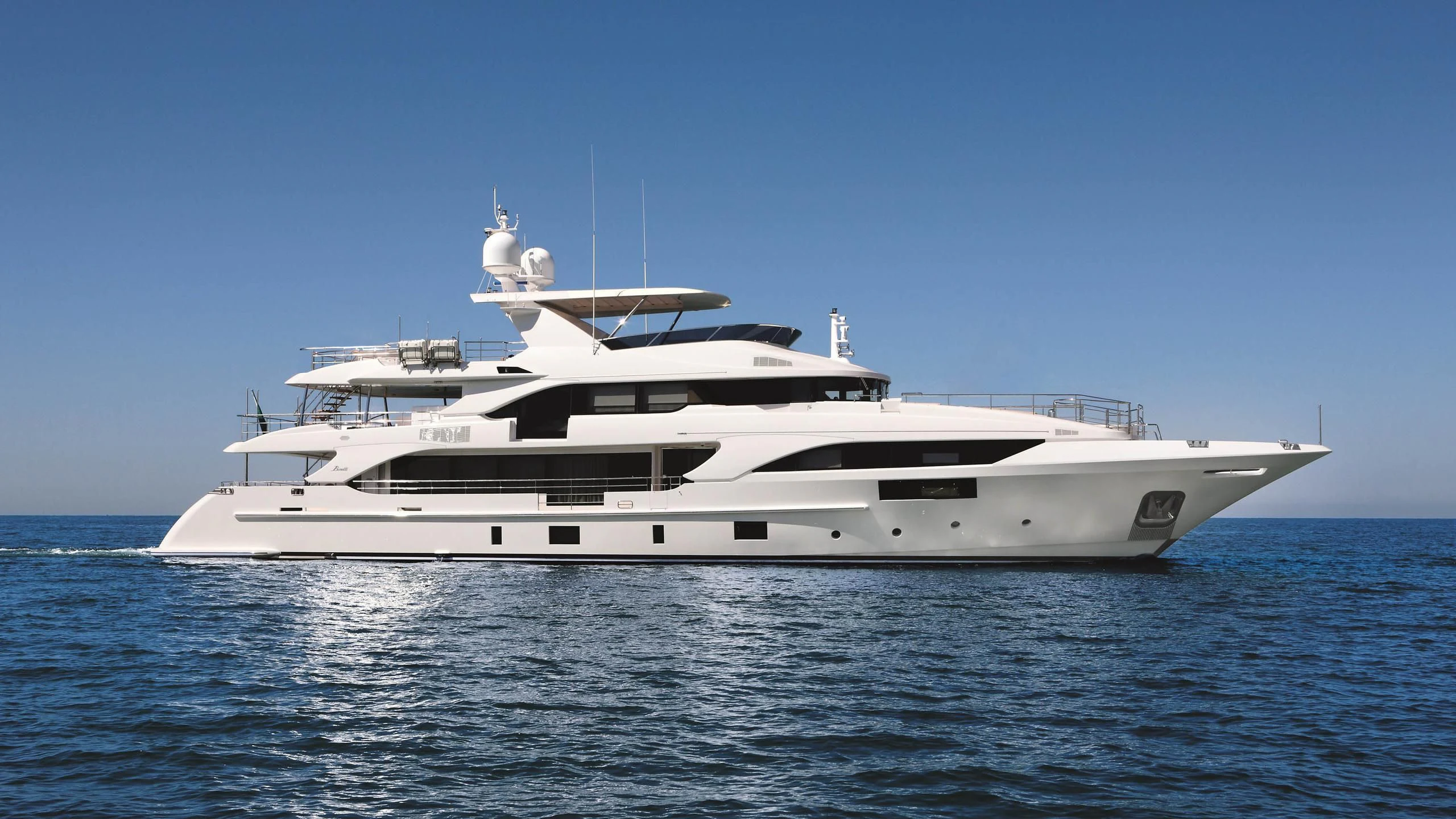 a white yacht in the water aboard AL-JUBAIL Yacht for Sale