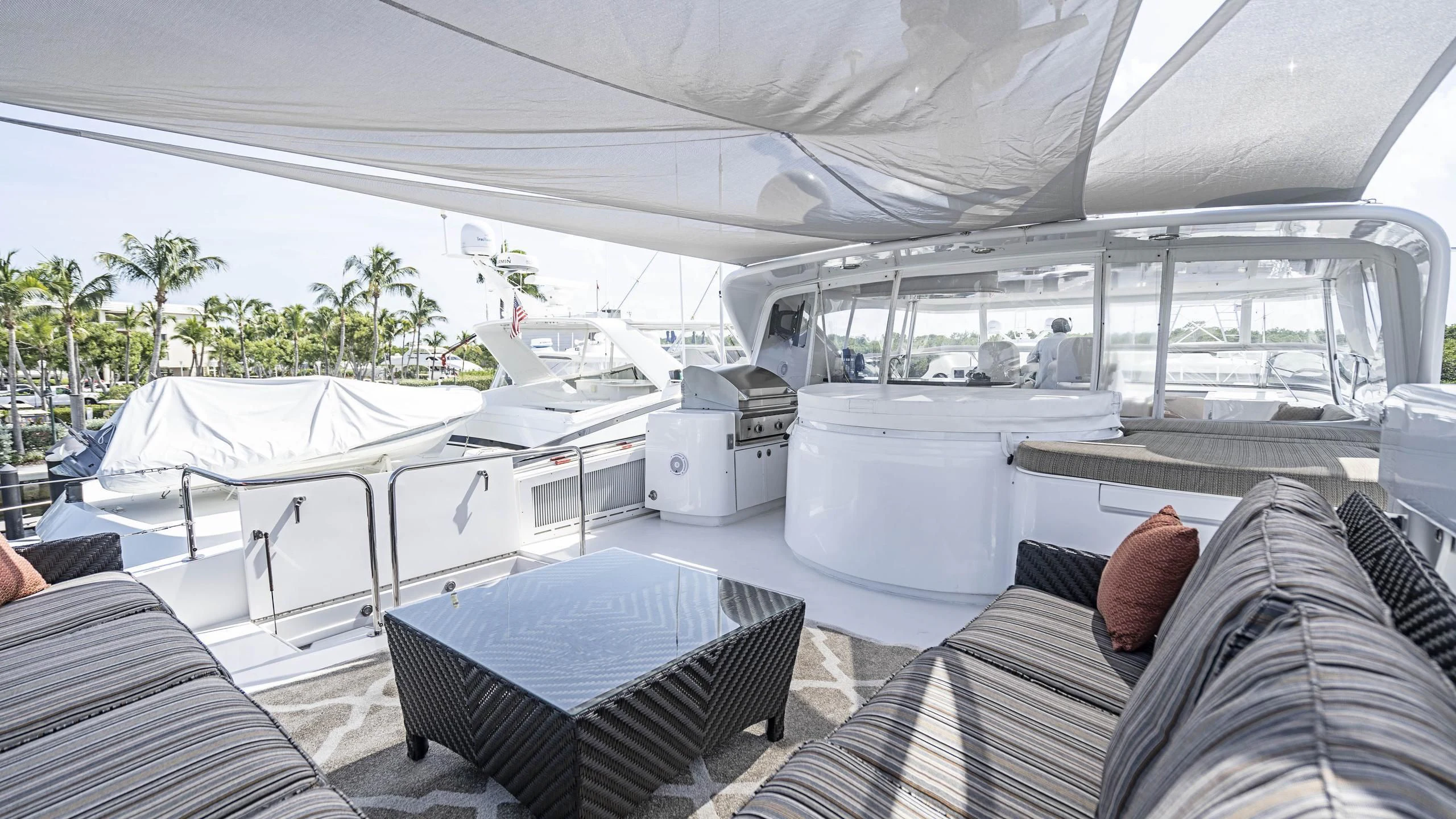 inside of a tent aboard AL-JUBAIL Yacht for Sale