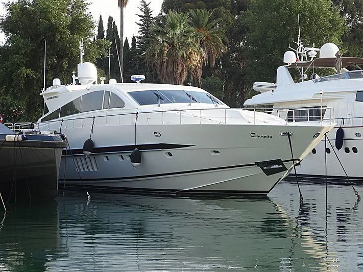 a group of boats are parked in a harbor aboard PALOMA Yacht for Sale