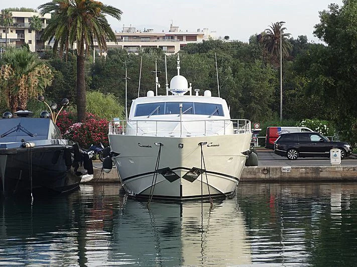 boats docked at a pier aboard PALOMA Yacht for Sale