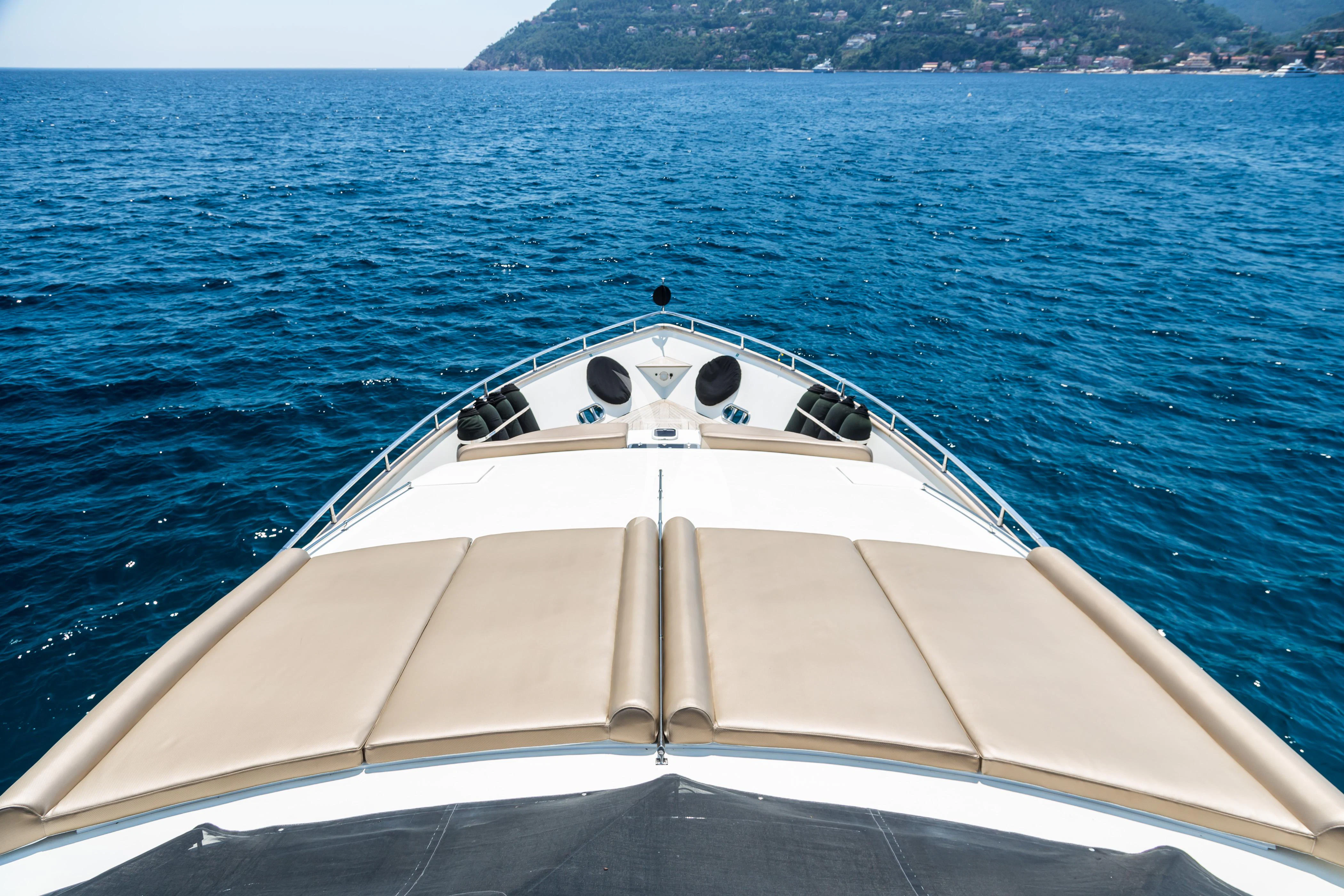 a white boat in the water aboard ACCAMA DELTA Yacht for Sale