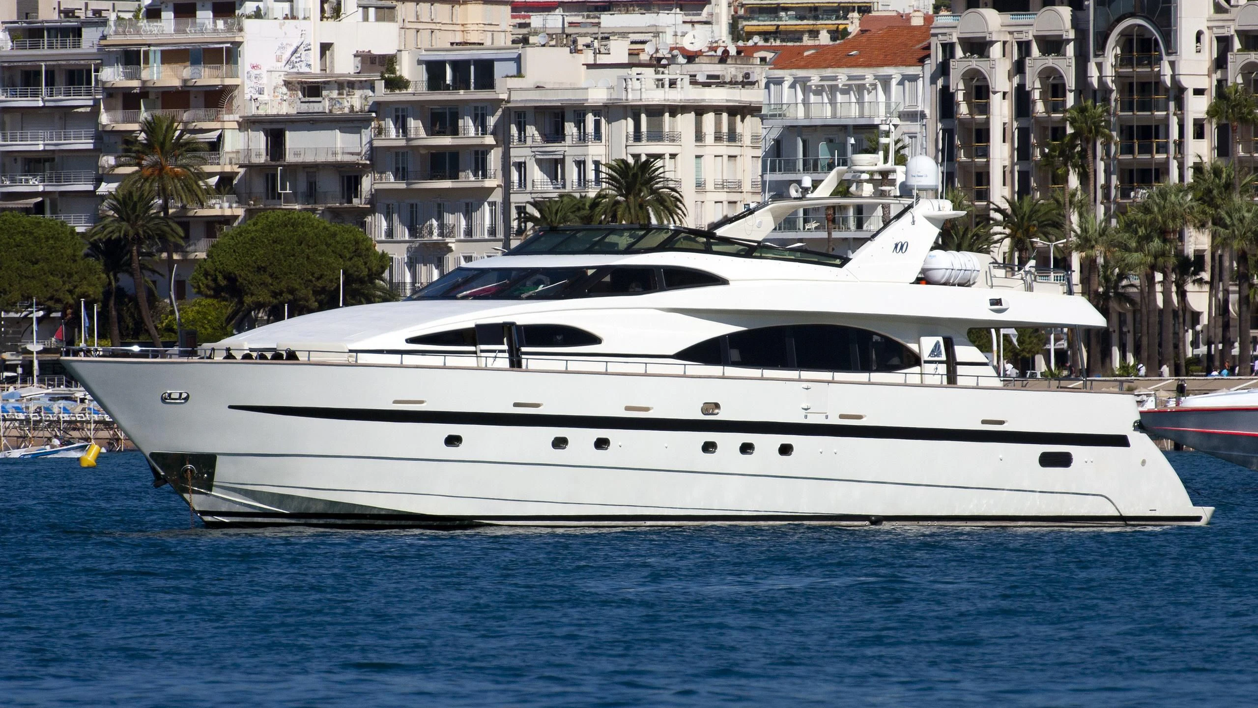 a white yacht in the water aboard ACCAMA DELTA Yacht for Sale
