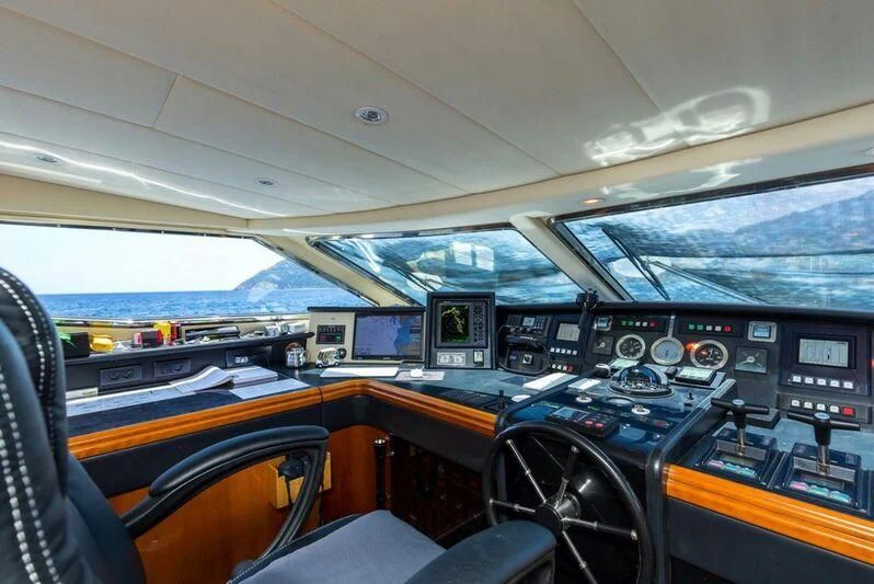 inside of a car aboard ACCAMA DELTA Yacht for Sale