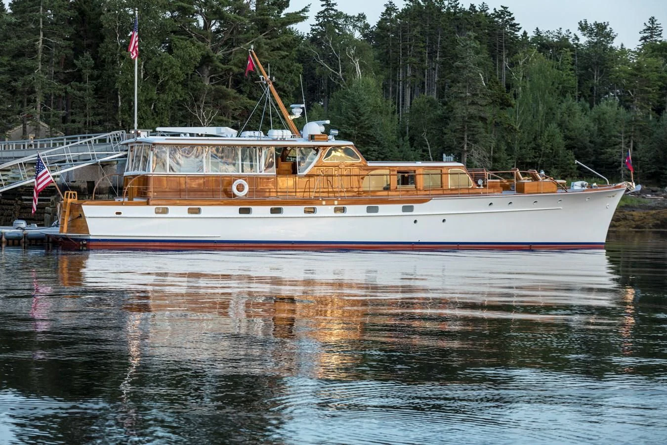 a large boat on the water aboard ANNABELLE Yacht for Sale