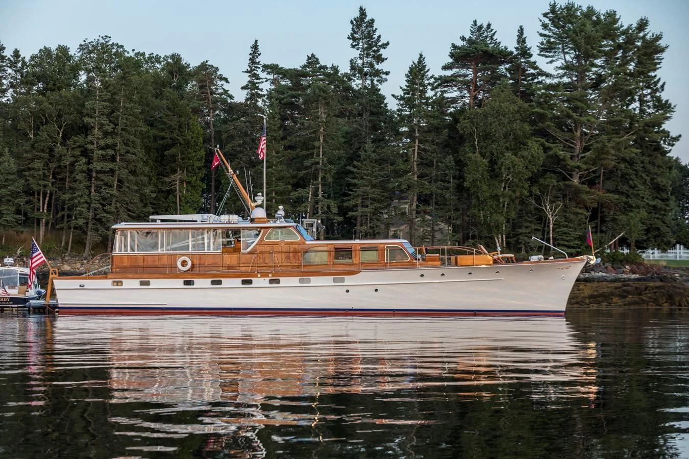 a large boat on the water aboard ANNABELLE Yacht for Sale