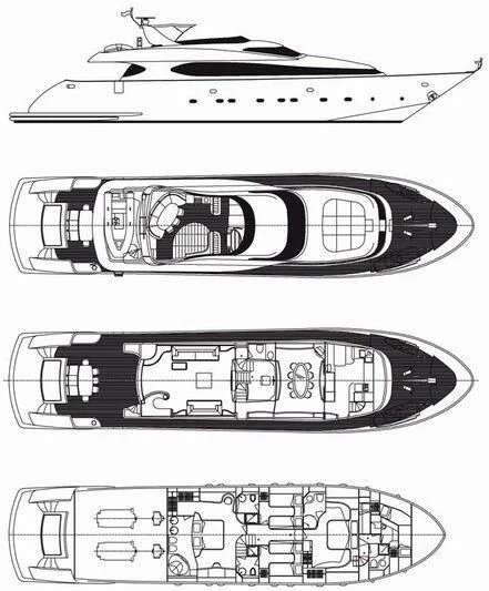 diagram, engineering drawing aboard SEAFIRE Yacht for Sale