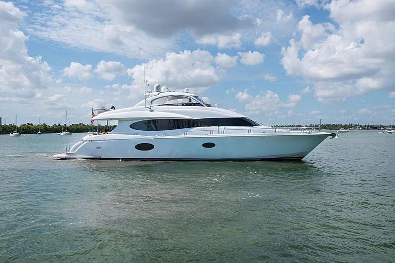 a white yacht in the water aboard CHIP Yacht for Sale