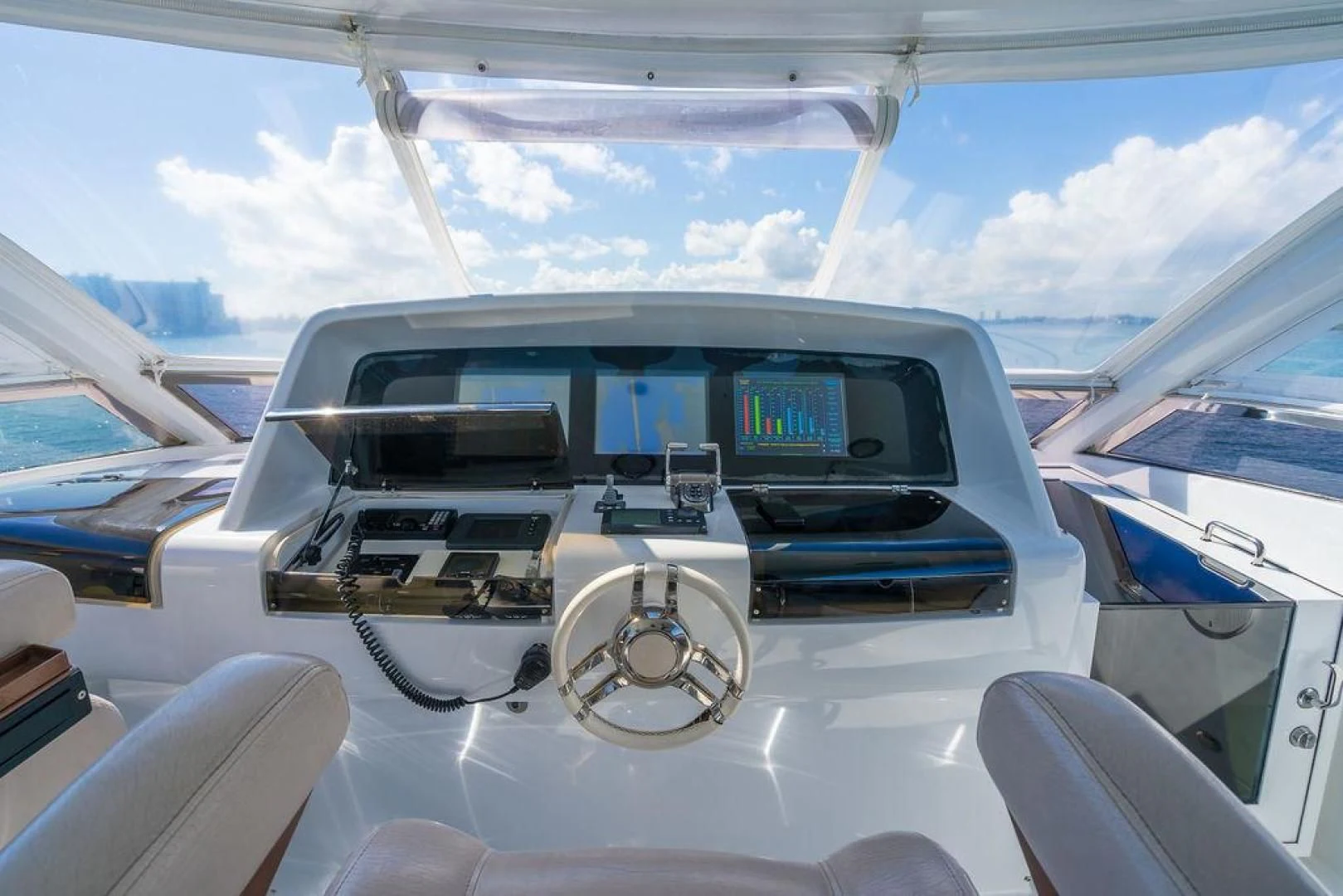 the cockpit of a plane aboard CHIP Yacht for Sale