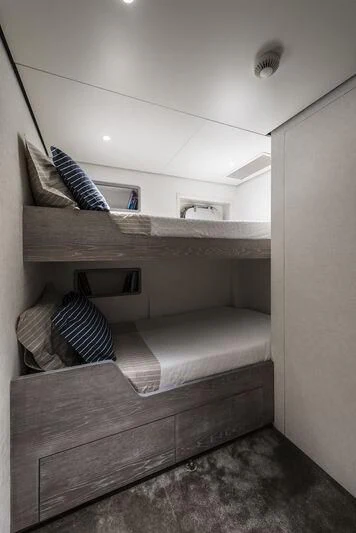a bed in a room aboard OURWAY Yacht for Sale