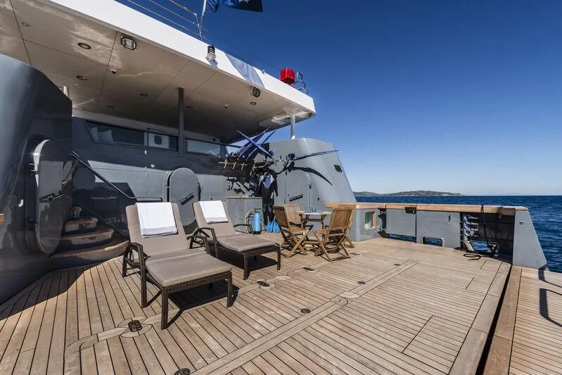 a boat on a deck aboard OURWAY Yacht for Sale