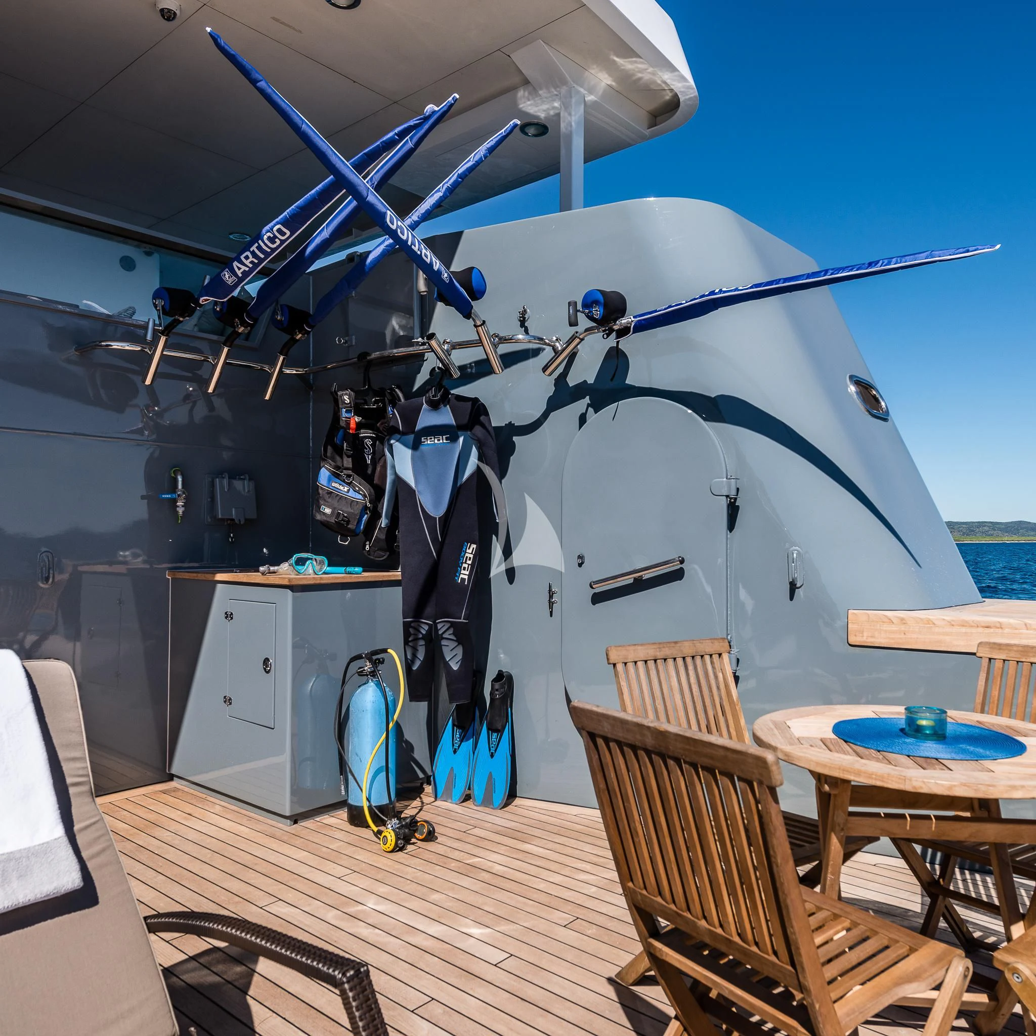 a boat with a fan aboard OURWAY Yacht for Sale