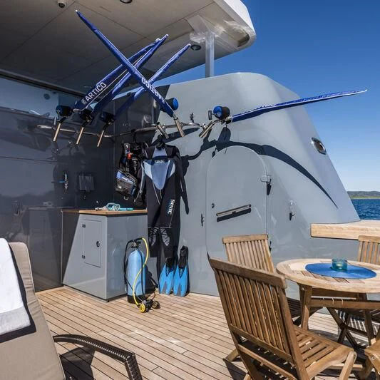 a boat with a fan aboard OURWAY Yacht for Sale