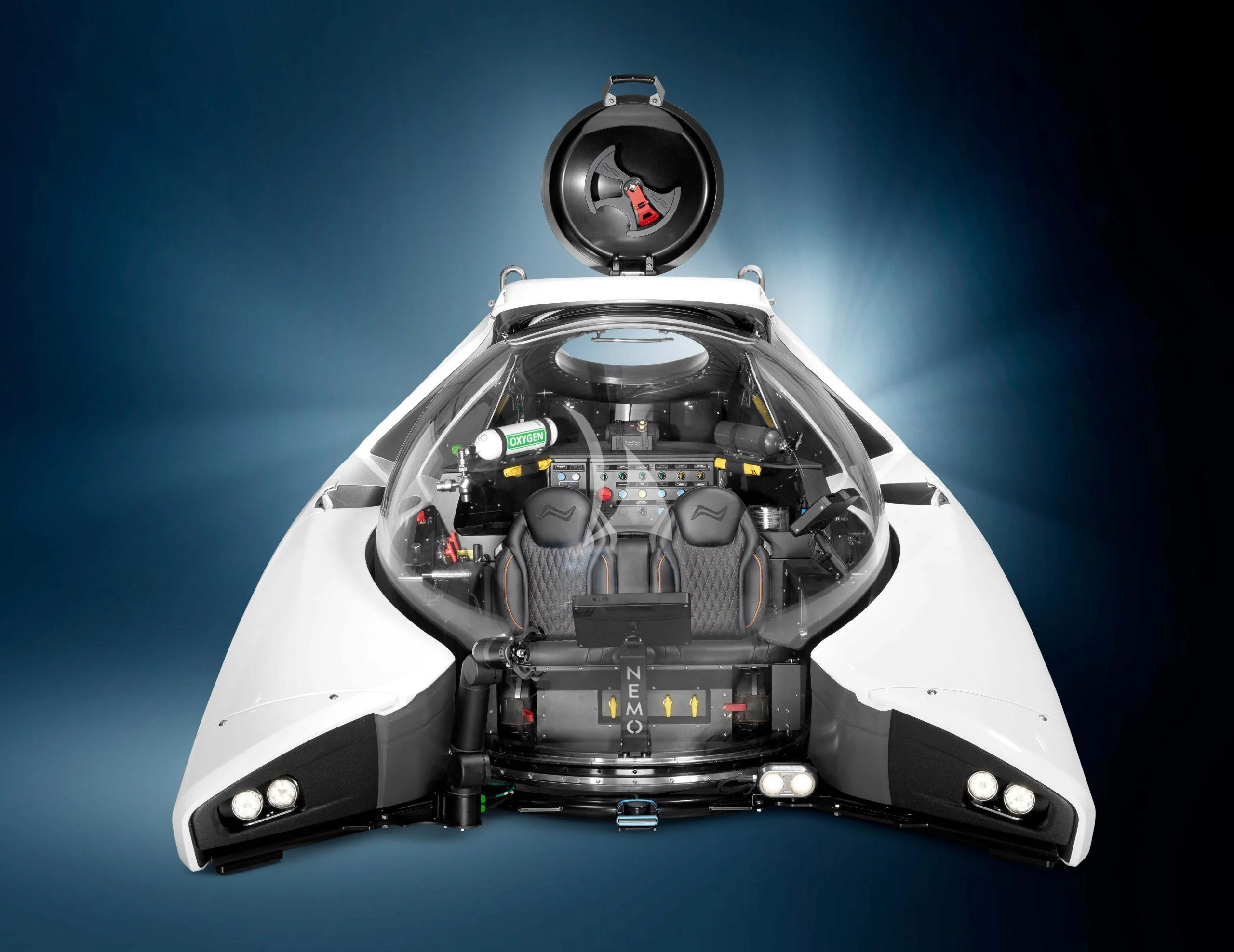a space ship with a blue background aboard OURWAY Yacht for Sale